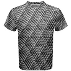 Grid Wire Mesh Stainless Rods Metal Men s Cotton Tee by artworkshop