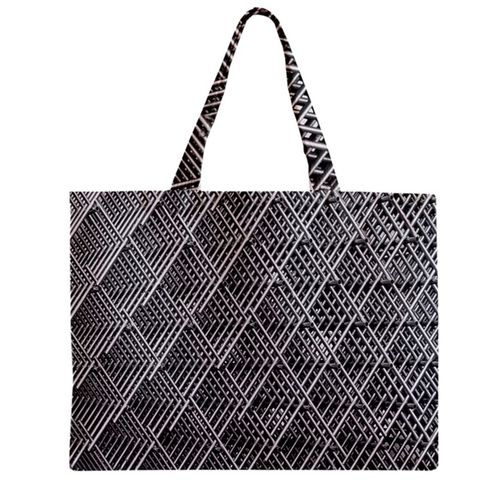 Grid Wire Mesh Stainless Rods Metal Zipper Mini Tote Bag