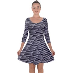 Grid Wire Mesh Stainless Rods Metal Quarter Sleeve Skater Dress by artworkshop