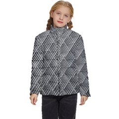 Grid Wire Mesh Stainless Rods Metal Kids  Puffer Bubble Jacket Coat