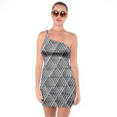 Grid Wire Mesh Stainless Rods Metal One Soulder Bodycon Dress by artworkshop