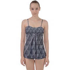 Grid Wire Mesh Stainless Rods Metal Babydoll Tankini Set by artworkshop