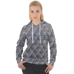 Grid Wire Mesh Stainless Rods Metal Women s Overhead Hoodie by artworkshop