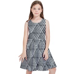 Grid Wire Mesh Stainless Rods Metal Kids  Skater Dress by artworkshop