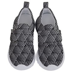 Grid Wire Mesh Stainless Rods Metal Kids  Velcro No Lace Shoes by artworkshop