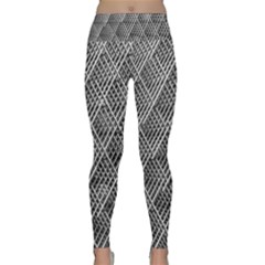 Grid Wire Mesh Stainless Rods Metal Lightweight Velour Classic Yoga Leggings by artworkshop