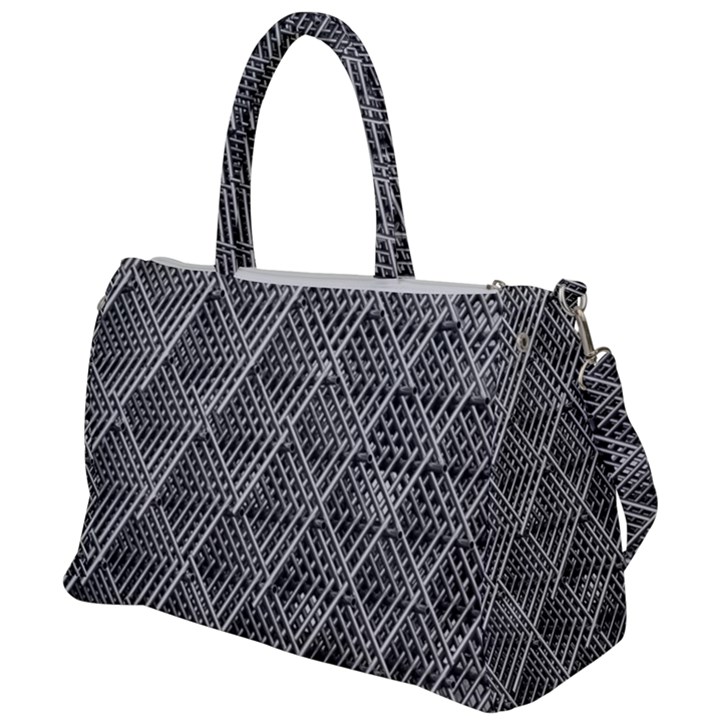 Grid Wire Mesh Stainless Rods Metal Duffel Travel Bag