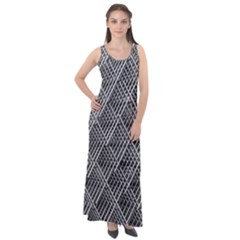 Grid Wire Mesh Stainless Rods Metal Sleeveless Velour Maxi Dress by artworkshop