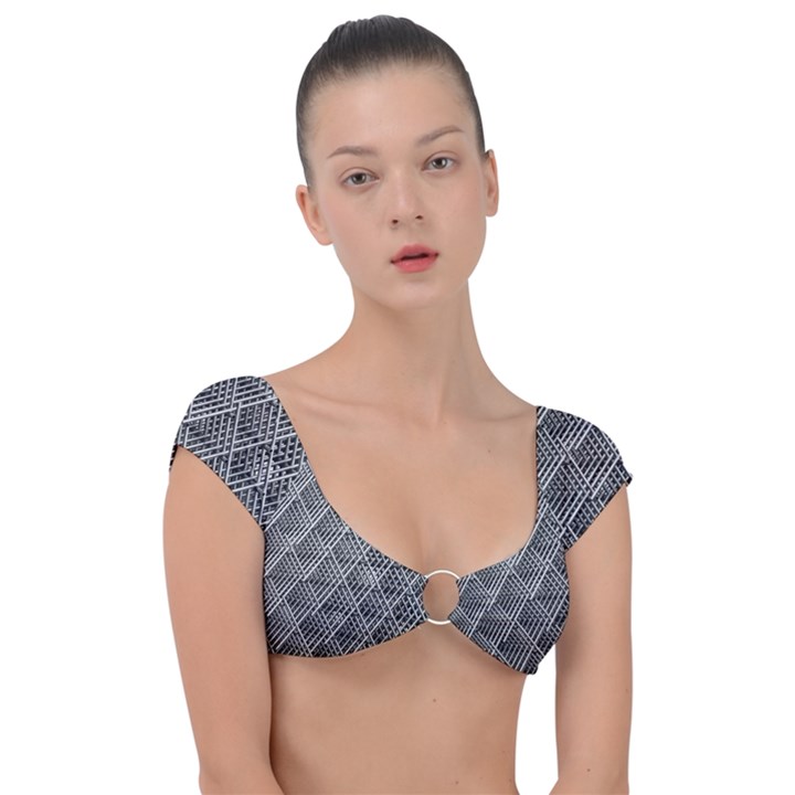 Grid Wire Mesh Stainless Rods Metal Cap Sleeve Ring Bikini Top