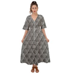 Grid Wire Mesh Stainless Rods Metal Kimono Sleeve Boho Dress by artworkshop