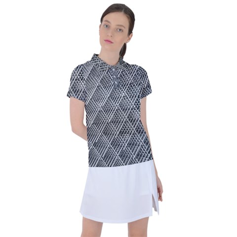 Grid Wire Mesh Stainless Rods Metal Women s Polo Tee by artworkshop