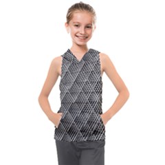 Grid Wire Mesh Stainless Rods Metal Kids  Sleeveless Hoodie by artworkshop