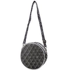 Grid Wire Mesh Stainless Rods Metal Crossbody Circle Bag by artworkshop