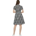 Grid Wire Mesh Stainless Rods Metal Short Sleeve Waist Detail Dress View2