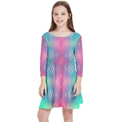 Infinity Circles Kids  Quarter Sleeve Skater Dress by Thespacecampers