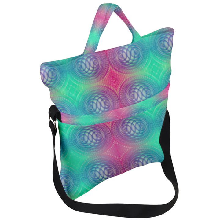 Infinity Circles Fold Over Handle Tote Bag