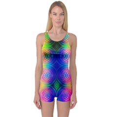 Inverted Circles One Piece Boyleg Swimsuit by Thespacecampers