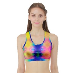 Inverted Circles Sports Bra With Border by Thespacecampers