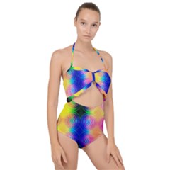 Inverted Circles Scallop Top Cut Out Swimsuit by Thespacecampers