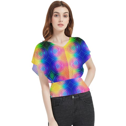 Inverted Circles Butterfly Chiffon Blouse by Thespacecampers