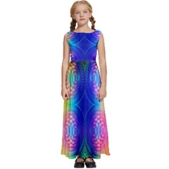 Inverted Circles Kids  Satin Sleeveless Maxi Dress