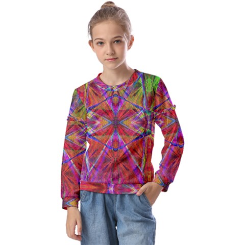 Super Shapes Kids  Long Sleeve Tee With Frill  by Thespacecampers