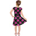 Pink Flowers Black  Kids  Short Sleeve Dress View2