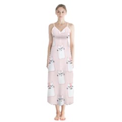 Fluffy Cat Pets Button Up Chiffon Maxi Dress by artworkshop