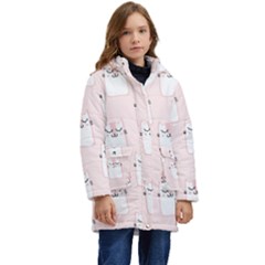 Fluffy Cat Pets Kid s Hooded Longline Puffer Jacket