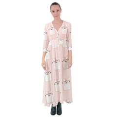 Fluffy Cat Pets Button Up Maxi Dress by artworkshop