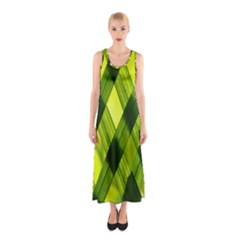 Leaves Grass Woven Sleeveless Maxi Dress by artworkshop