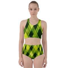 Leaves Grass Woven Racer Back Bikini Set