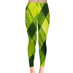 Leaves Grass Woven Leggings  by artworkshop