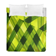 Leaves Grass Woven Duvet Cover Double Side (full/ Double Size) by artworkshop