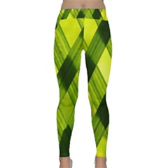 Leaves Grass Woven Classic Yoga Leggings by artworkshop