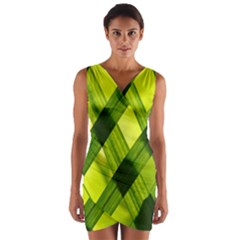 Leaves Grass Woven Wrap Front Bodycon Dress by artworkshop