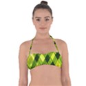 Leaves Grass Woven Halter Bandeau Bikini Top View1