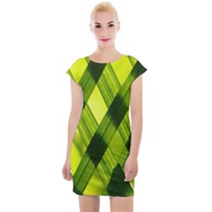 Leaves Grass Woven Cap Sleeve Bodycon Dress by artworkshop