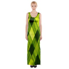 Leaves Grass Woven Thigh Split Maxi Dress by artworkshop