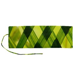 Leaves Grass Woven Roll Up Canvas Pencil Holder (m) by artworkshop