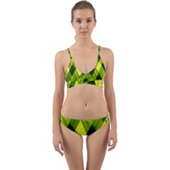 Leaves Grass Woven Wrap Around Bikini Set by artworkshop