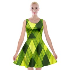 Leaves Grass Woven Velvet Skater Dress by artworkshop