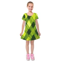 Leaves Grass Woven Kids  Short Sleeve Velvet Dress by artworkshop