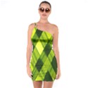 Leaves Grass Woven One Soulder Bodycon Dress View1