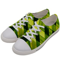 Leaves Grass Woven Women s Low Top Canvas Sneakers by artworkshop