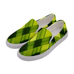 Leaves Grass Woven Women s Canvas Slip Ons by artworkshop