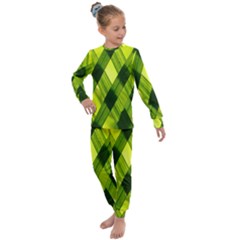 Leaves Grass Woven Kids  Long Sleeve Set  by artworkshop