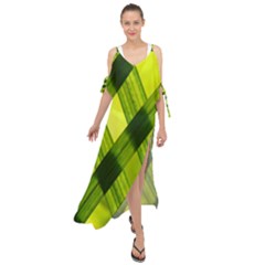 Leaves Grass Woven Maxi Chiffon Cover Up Dress by artworkshop