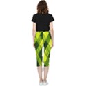 Leaves Grass Woven Inside Out Lightweight Velour Capri Leggings  View2