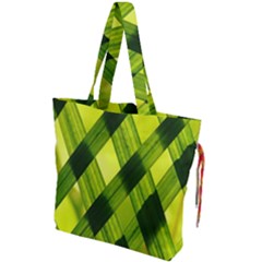 Leaves Grass Woven Drawstring Tote Bag by artworkshop